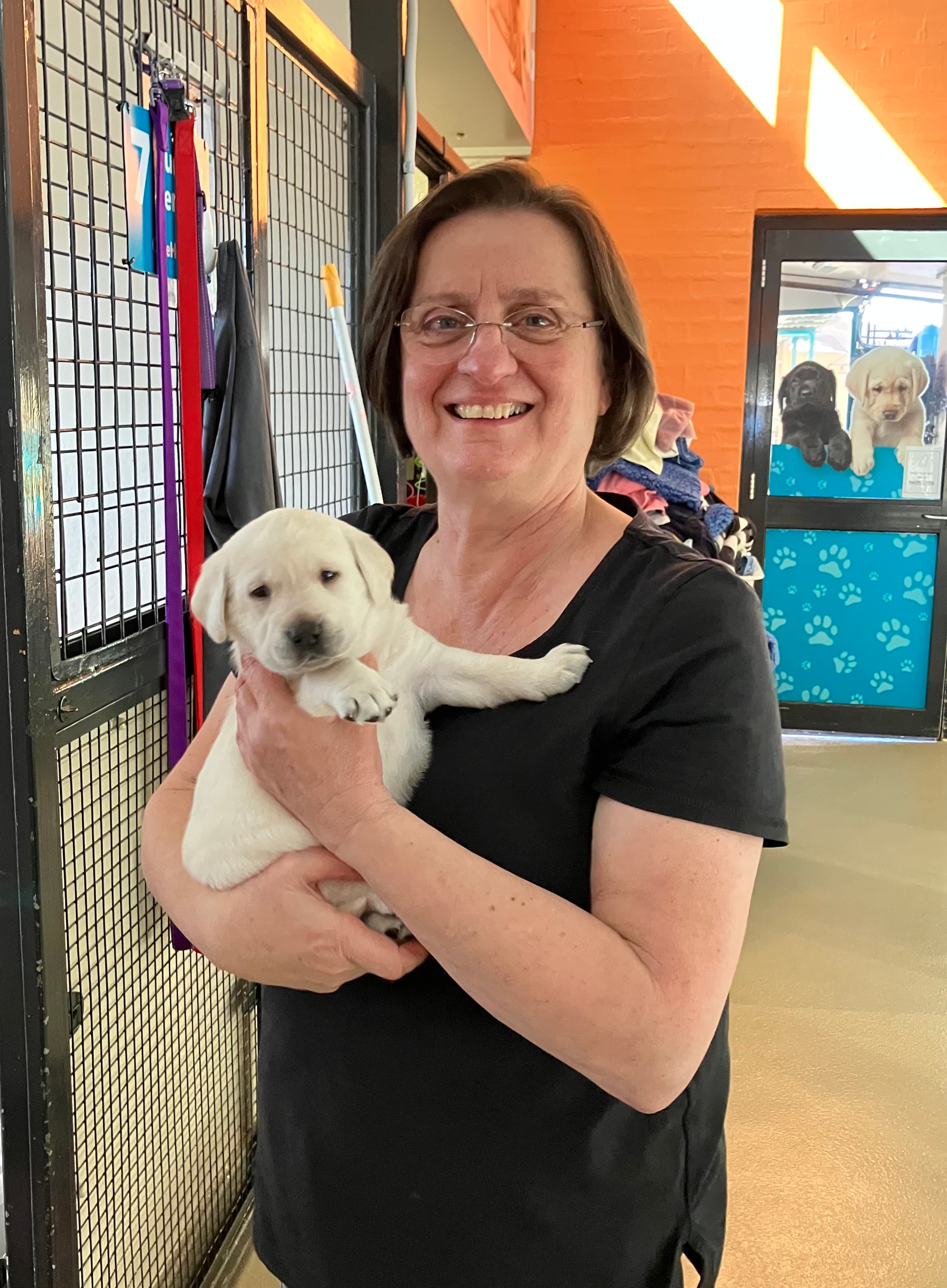 Dr Ana Hayes with a puppy
